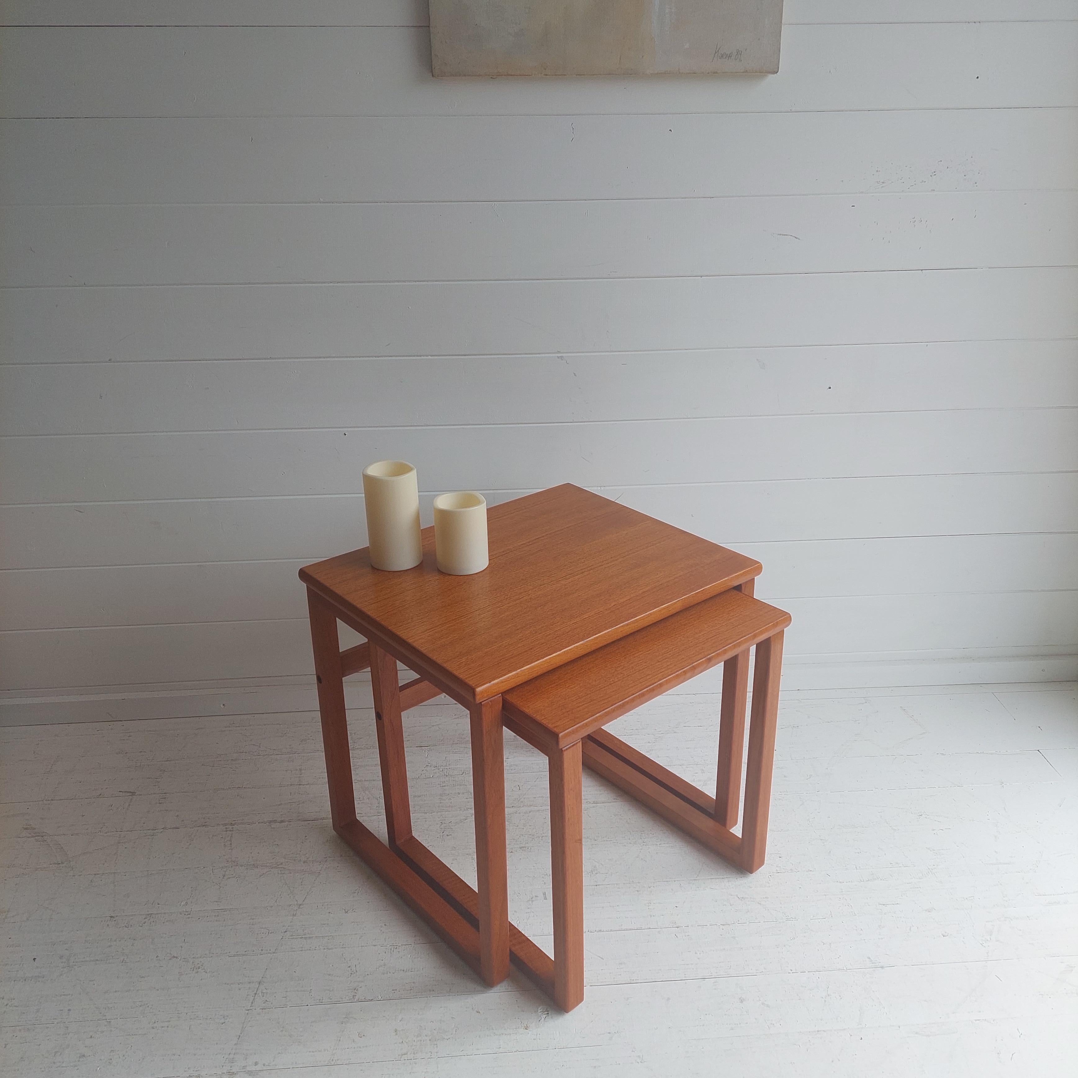 Scandinavian Modern Scandinavian Midcentury Danish G Plan Style Retro Teak Nest of Tables, 70/80s