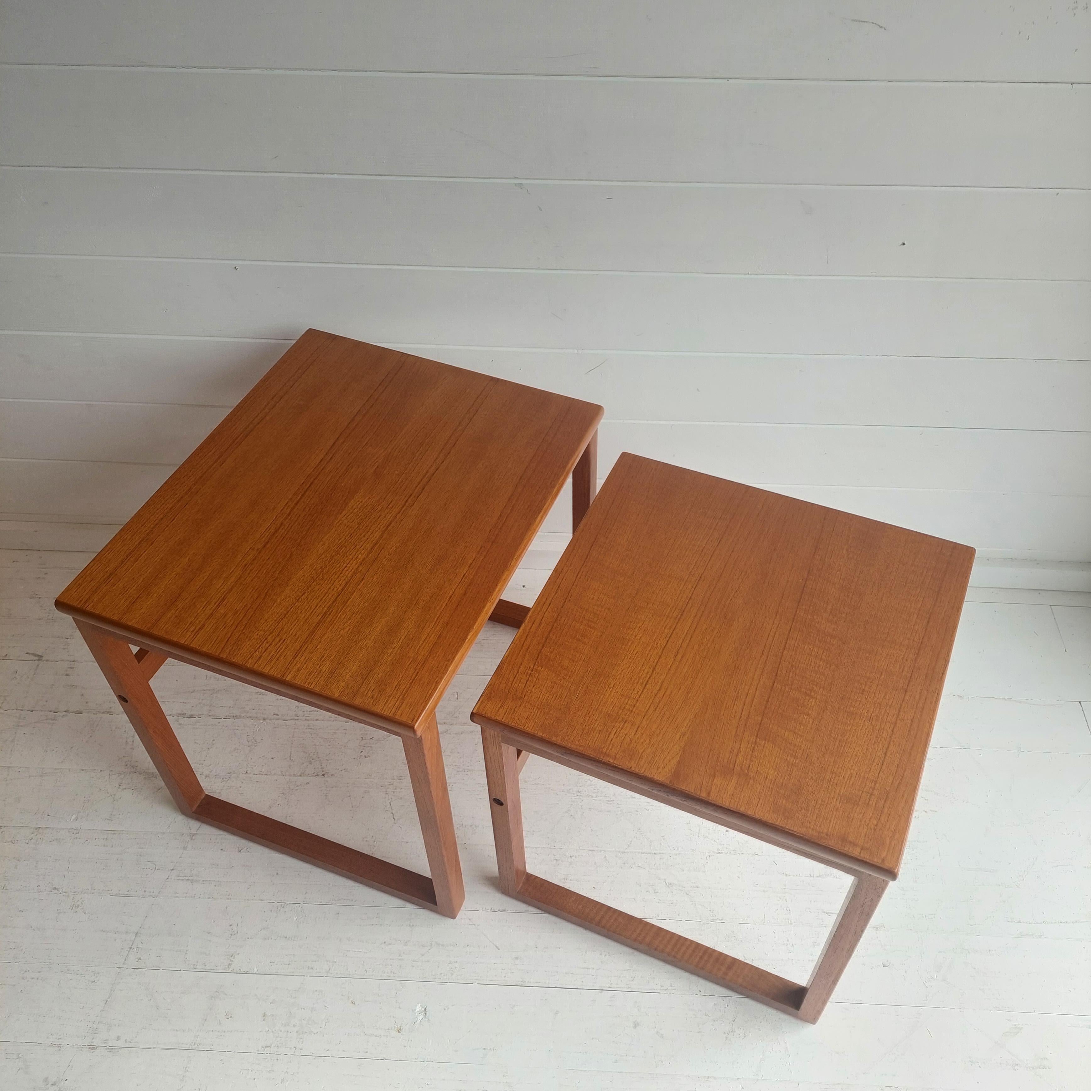 20th Century Scandinavian Midcentury Danish G Plan Style Retro Teak Nest of Tables, 70/80s