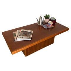 Scandinavian Mid Century Danish Teak Columnar Low Statement Coffee Table 1960's