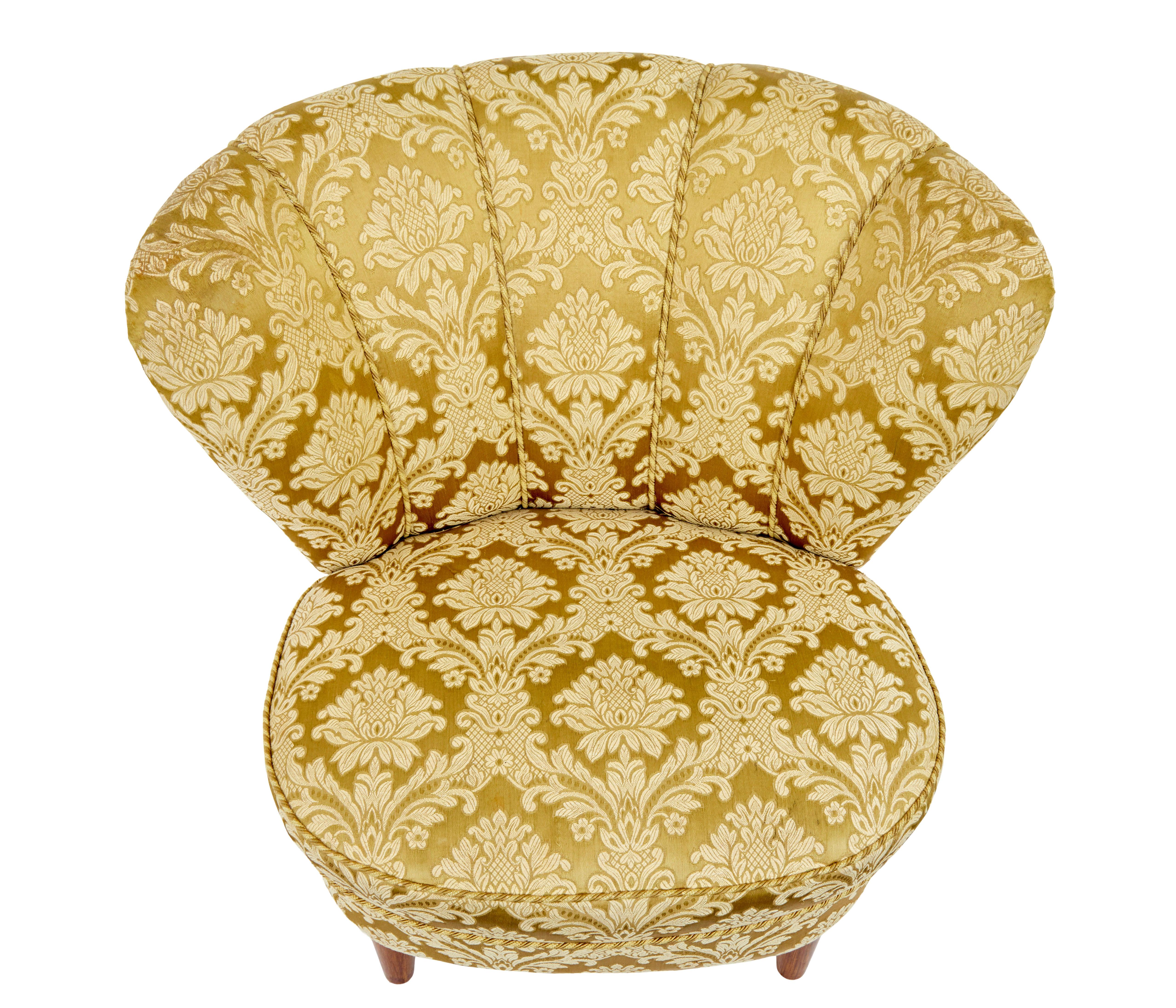 Fabric Scandinavian mid century deco inspired 3 piece salon suite For Sale