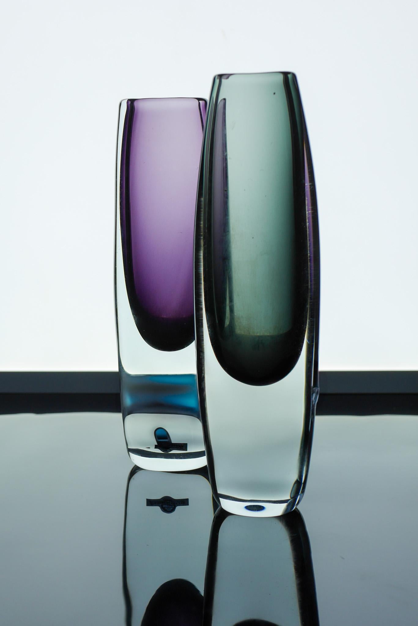 Vaso in vetro sommerso di Gunnar Nylund, design scandinavo della metà del secolo scorso in vendita 3
