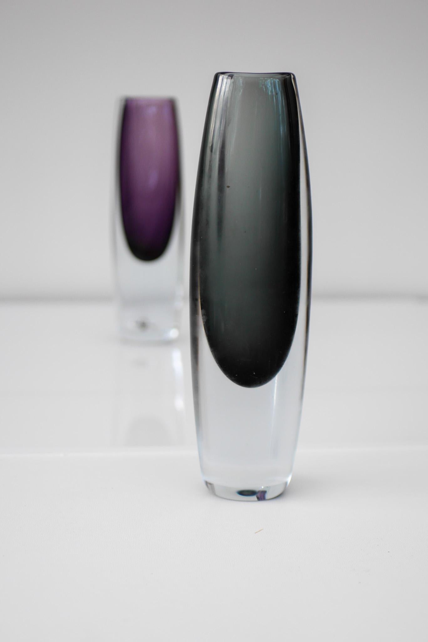 Vaso in vetro sommerso di Gunnar Nylund, design scandinavo della metà del secolo scorso in vendita 5
