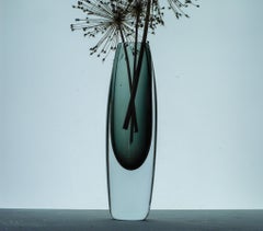 Scandinavian Mid-century design art sommerso glass vase by Gunnar Nylund
