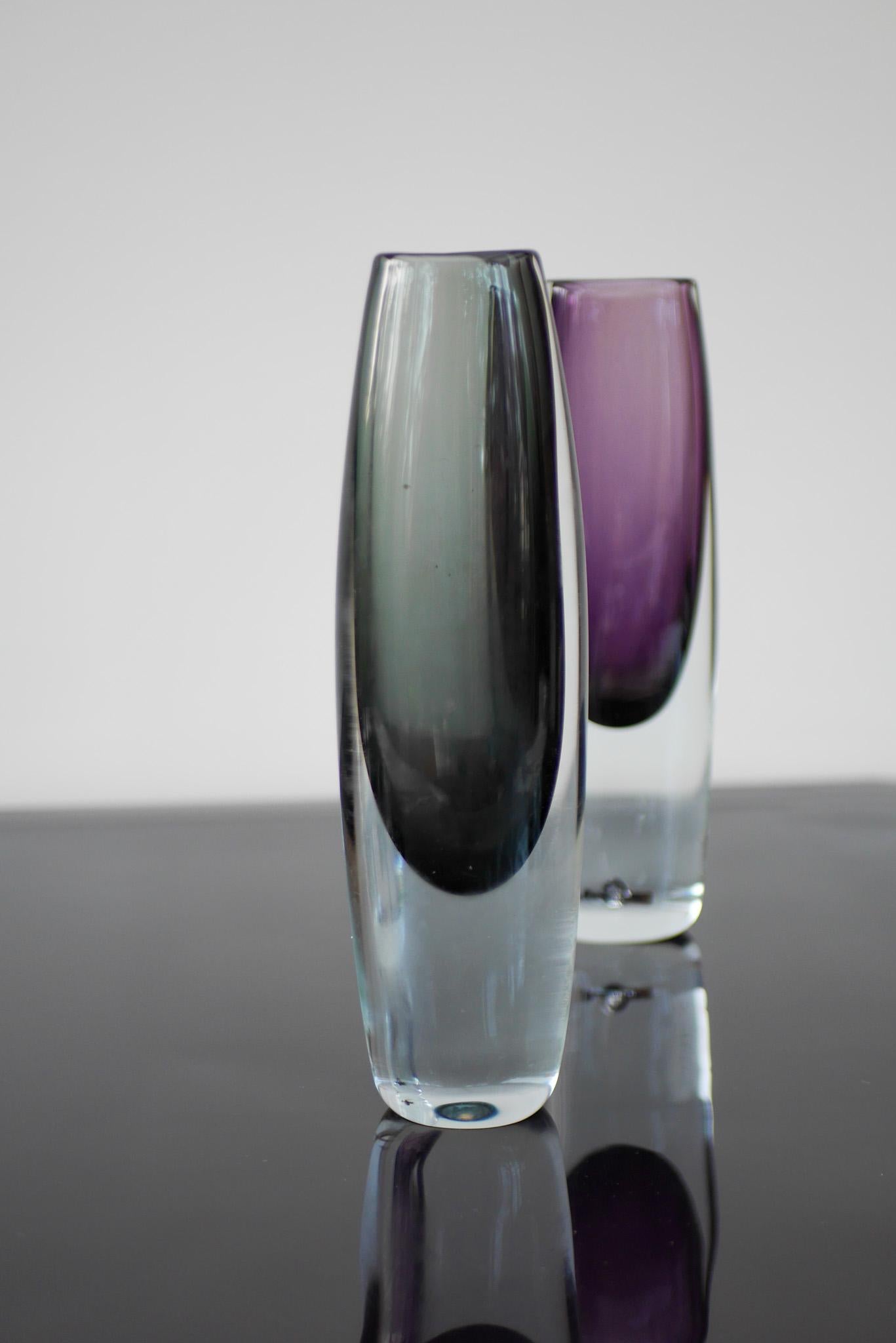 Metà XX secolo Vaso in vetro sommerso di Gunnar Nylund, design scandinavo della metà del secolo scorso in vendita