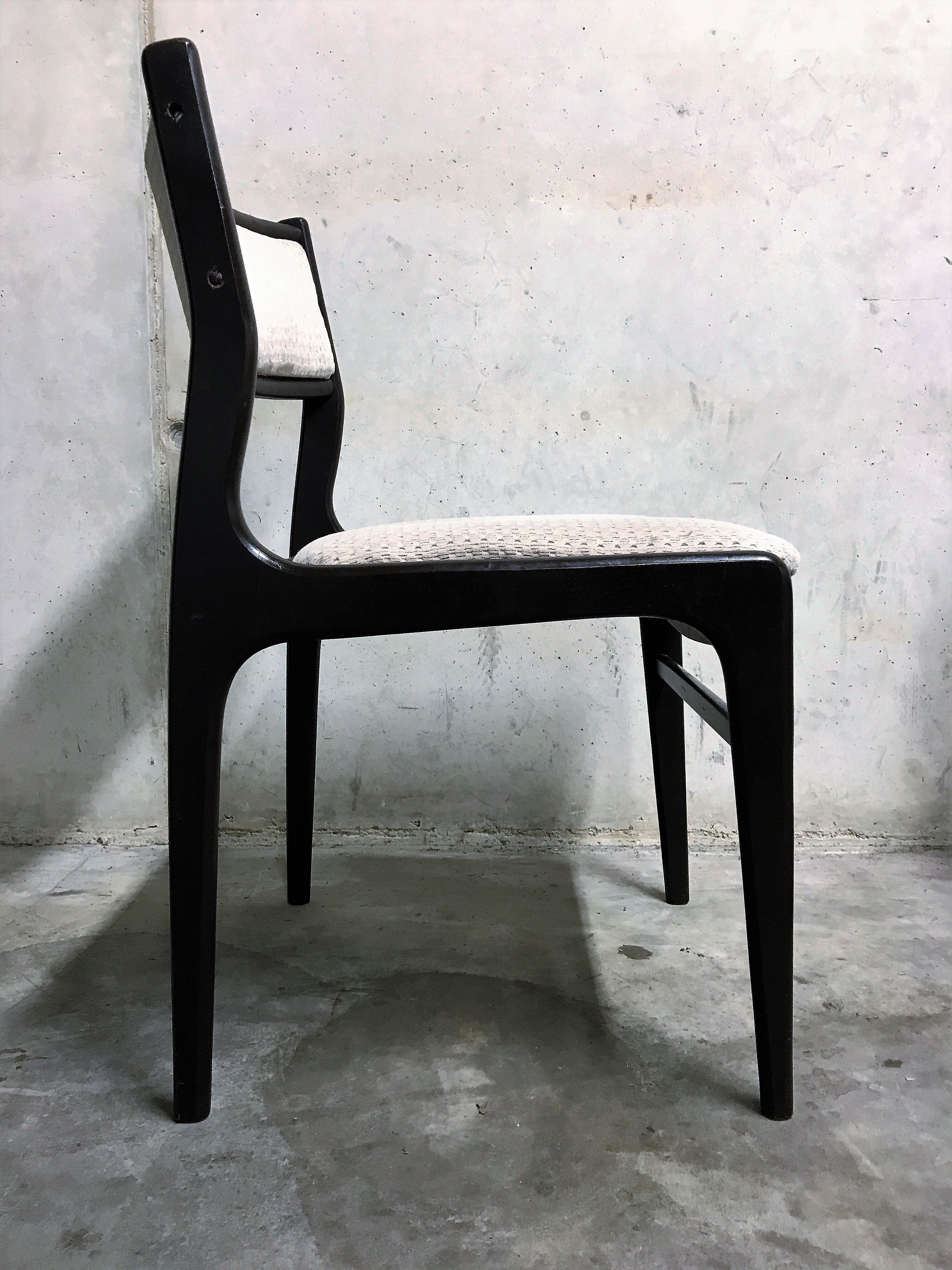 Fabric Scandinavian Mid Century Dining Chairs 1960s