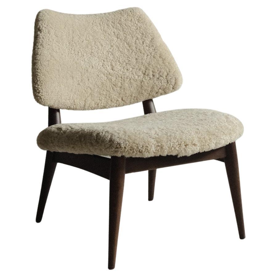 Scandinavian mid-century easy chair in shearling, produced in Norway, 1950s  For Sale at 1stDibs