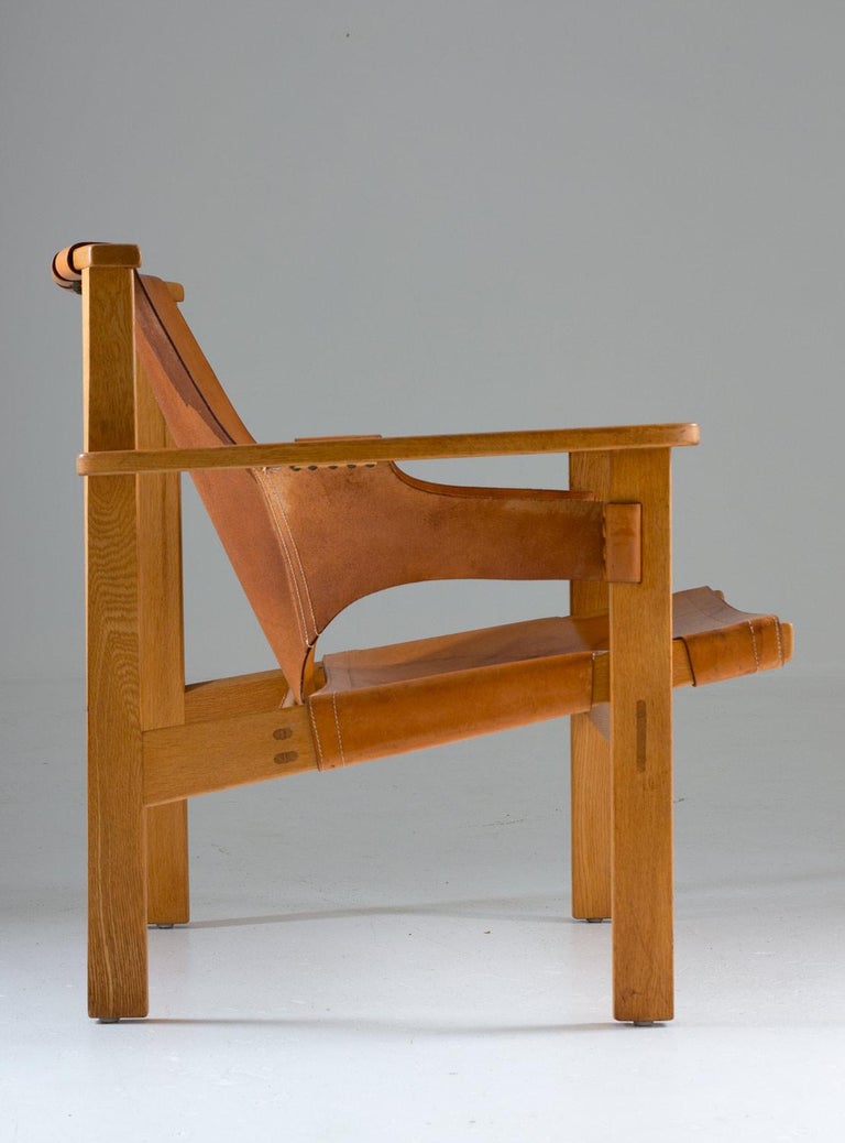 Leather Scandinavian Midcentury Easy Chairs 
