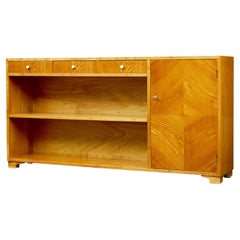 Scandinavian mid century elm low open bookcase