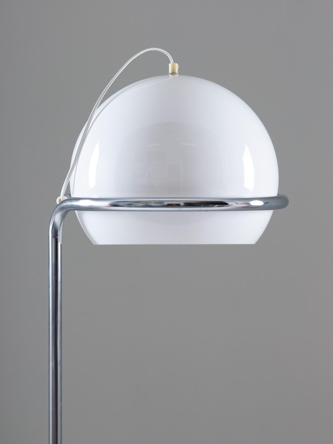Scandinavian Modern Scandinavian Midcentury Floor Lamp in Chrome and Acrylic by Bergboms