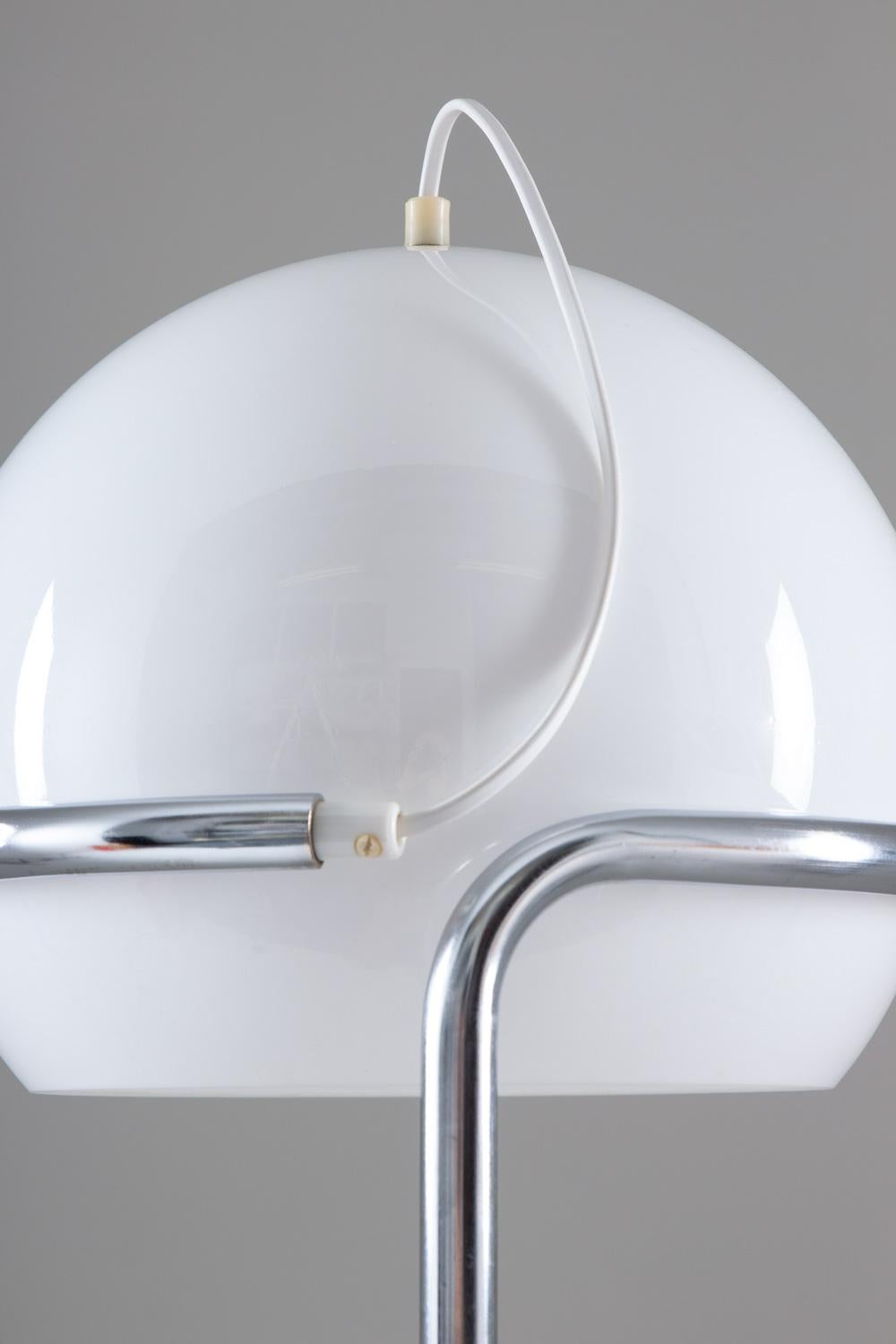 Scandinavian Midcentury Floor Lamp in Chrome and Acrylic by Bergboms In Good Condition In Karlstad, SE
