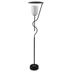 Scandinavian Mid Century Floor Lamp in Metal and Brass