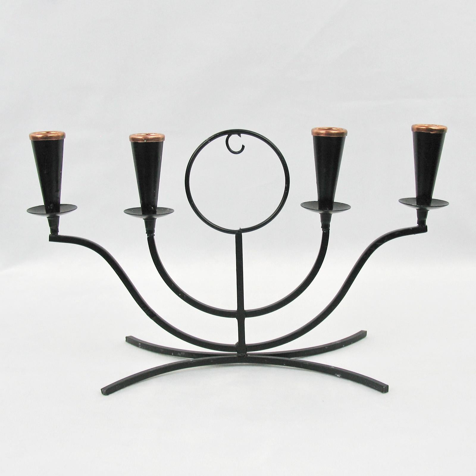 Skandinavische Mid-Century-Kerzenhalter aus Metall von Gunnar Ander Ystad (Moderne der Mitte des Jahrhunderts) im Angebot