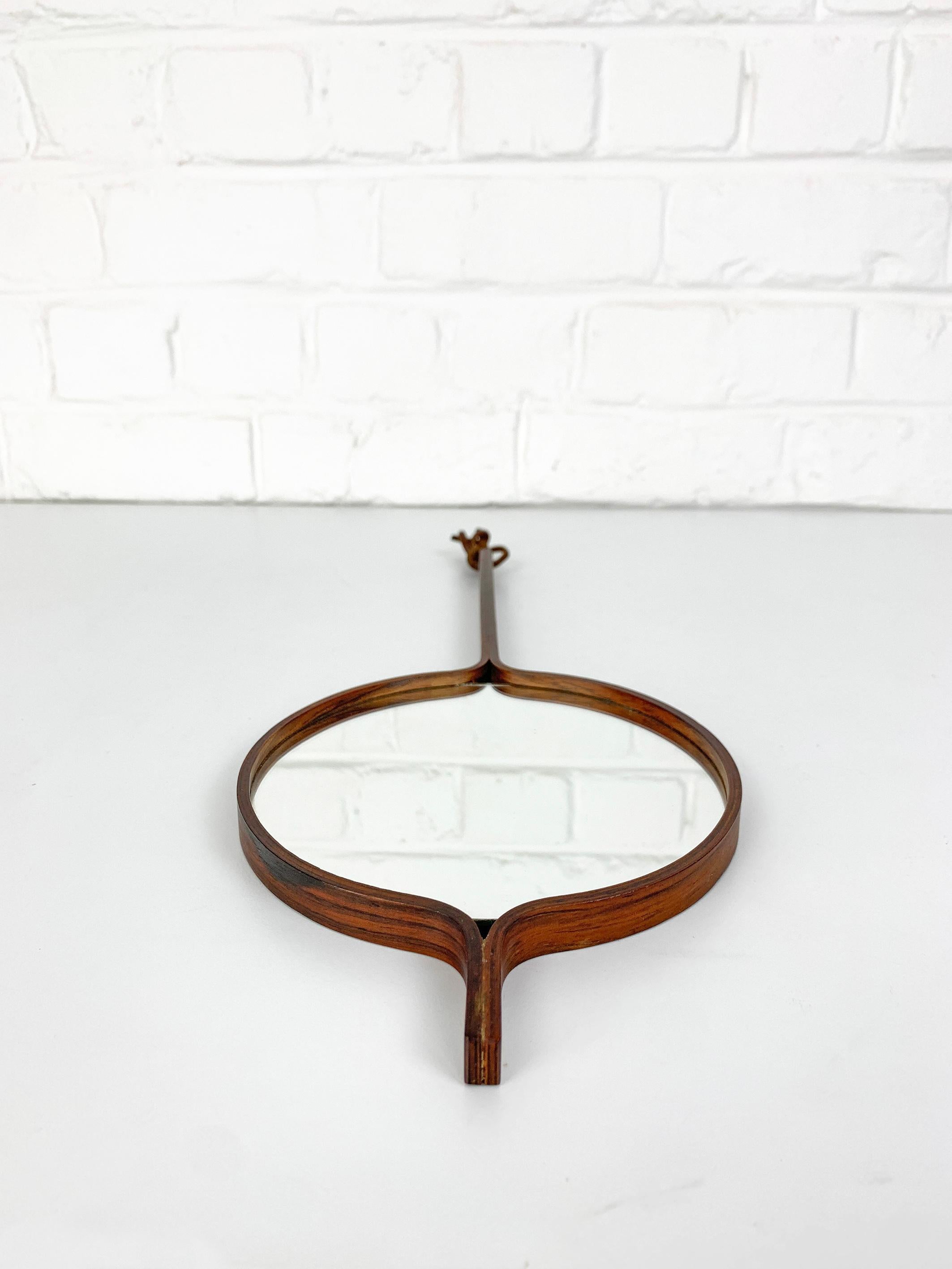 Scandinavian Mid-Century Hand Mirror ebonized wood Bech & Starup Den Permanente 2