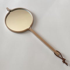 Espejo de mano escandinavo de mediados de siglo, pino, Bech & Starup, Dinamarca, años 60