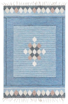 Scandinavian Mid-Century Ivory Flatweave Carpet By Ingegerd Silow