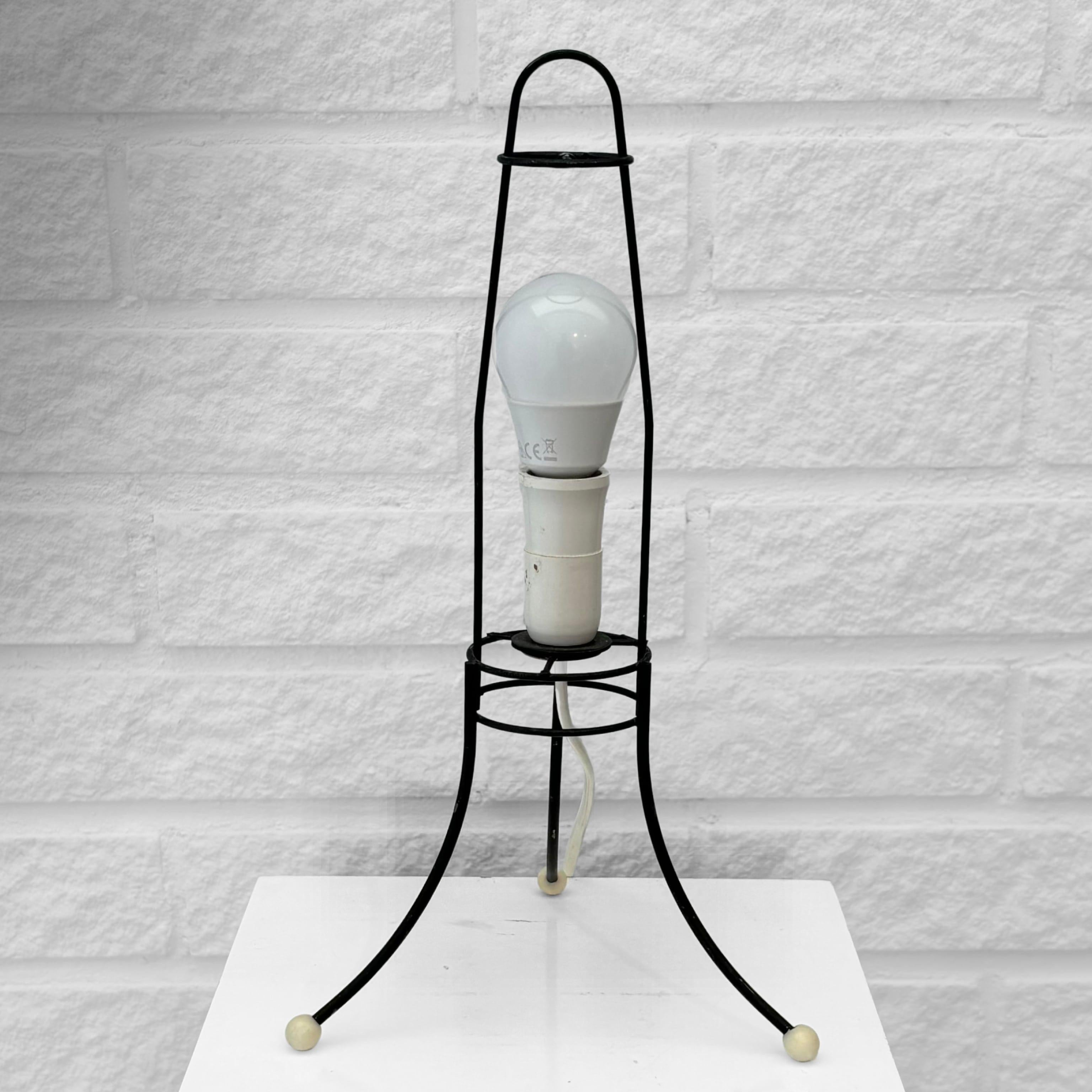 Scandinavian mid century lantern table lamp, Sweden 1950s For Sale 1