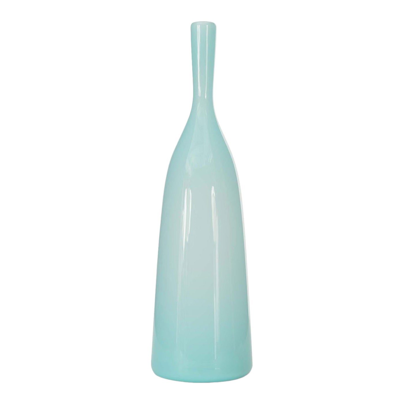 Scandinavian Mid-Century Light Blue Glass Bud Vase