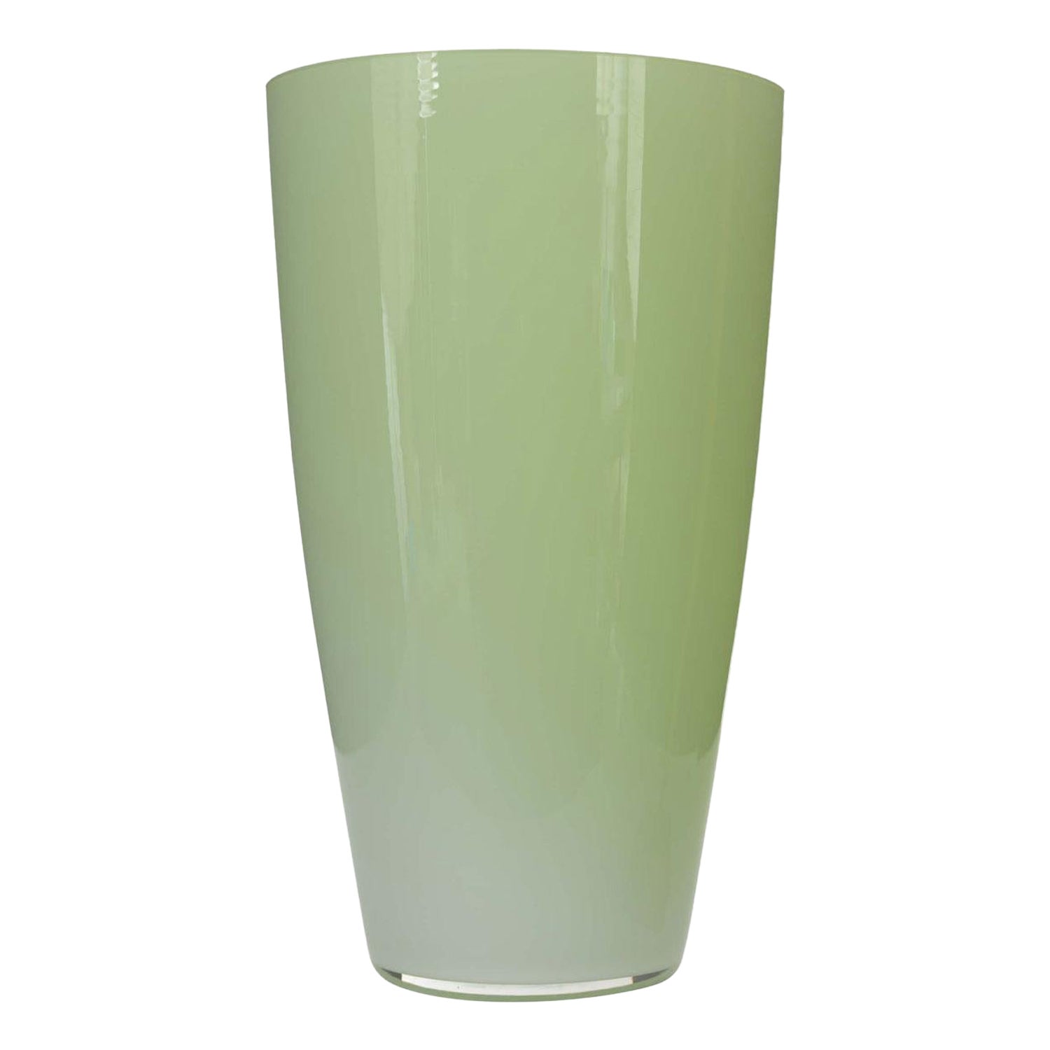 Scandinavian Mid-Century Light Green Glass Vase