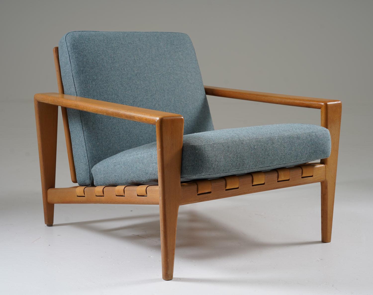 Leather Scandinavian Midcentury Lounge Chairs 