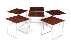 Scandinavian Mid-Century Magic Puzzle Cube Danish Roosewood Nesting Tables