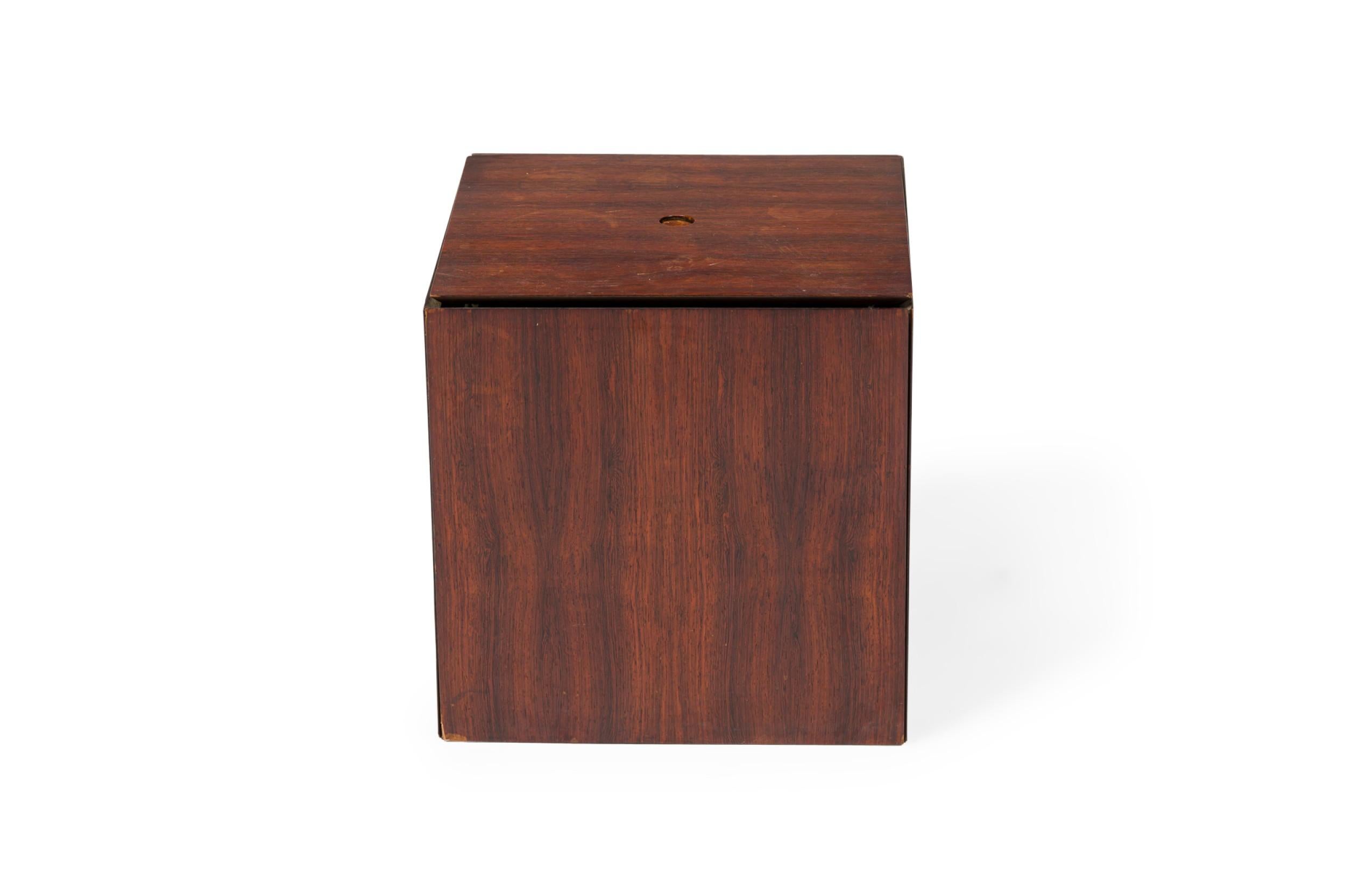Scandinavian Modern Scandinavian Mid-Century Magic Puzzle Cube Danish Roosewood Nesting Tables For Sale