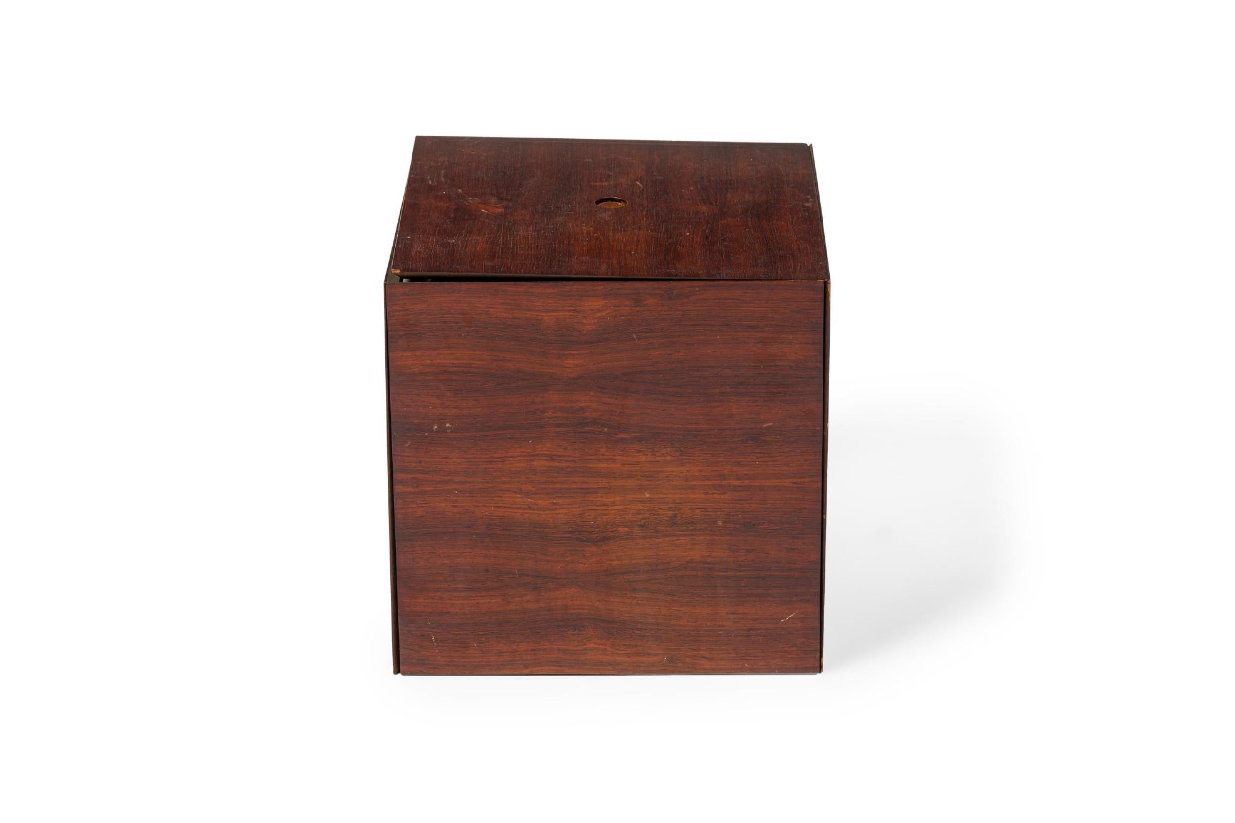 Hand-Crafted Scandinavian Mid-Century Magic Puzzle Cube Danish Roosewood Nesting Tables For Sale