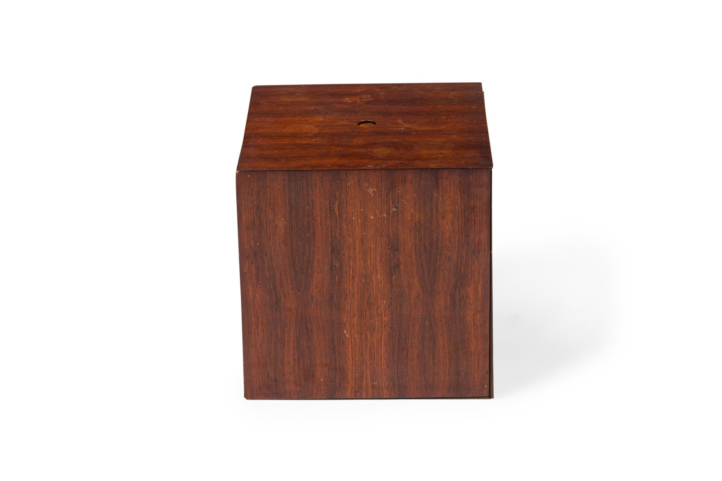 Scandinavian Mid-Century Magic Puzzle Cube Danish Roosewood Nesting Tables In Good Condition For Sale In Queens, NY
