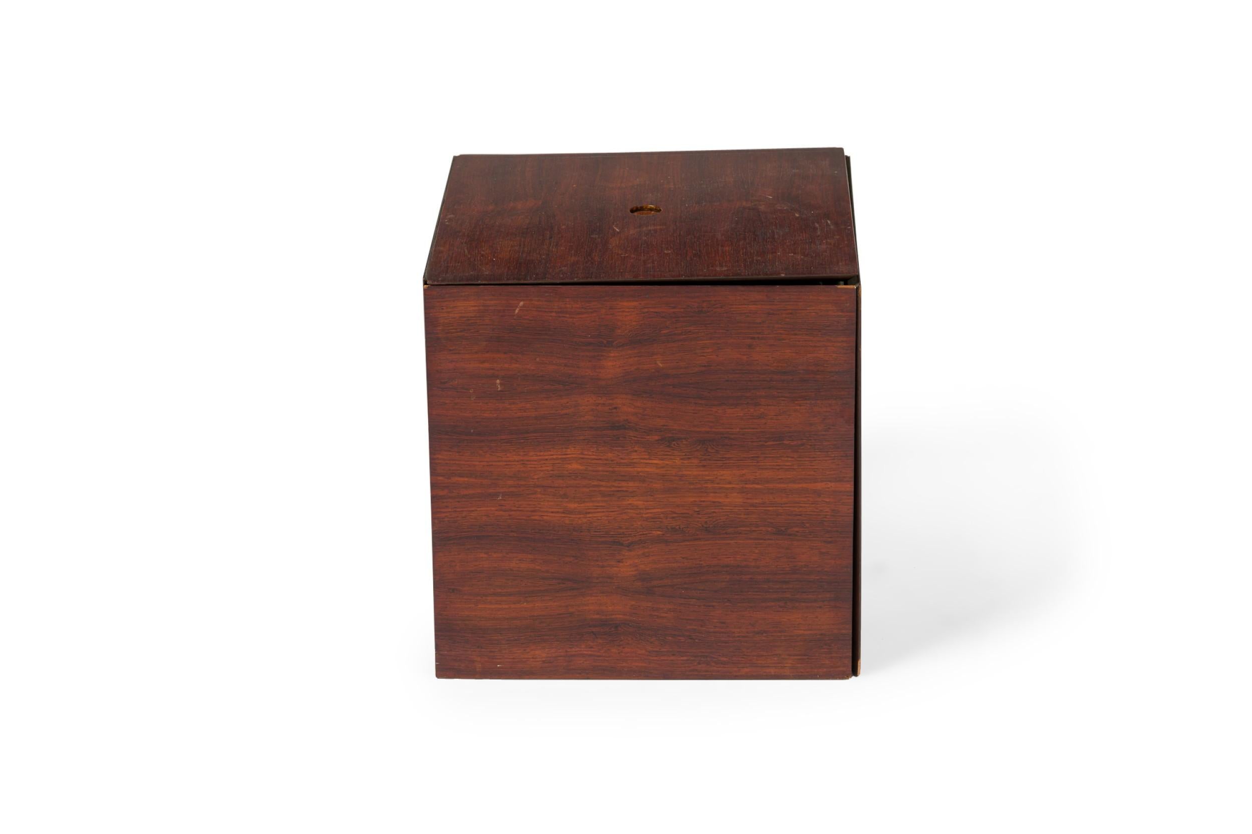 20th Century Scandinavian Mid-Century Magic Puzzle Cube Danish Roosewood Nesting Tables For Sale