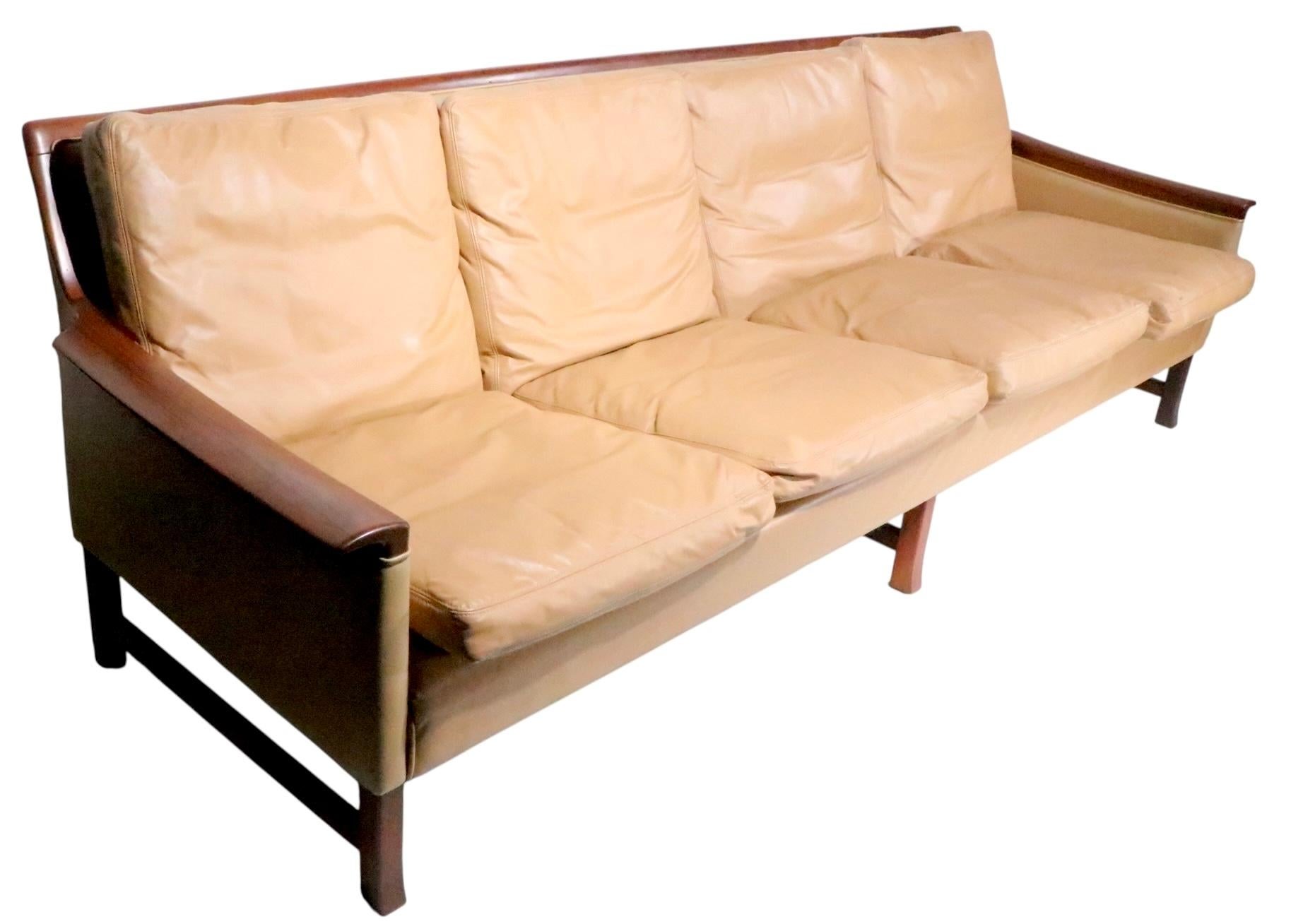 Scandinavian Mid Century Minerva Four Seat  Sofa by Torjorn  Afdal for Bruksbo In Good Condition For Sale In New York, NY