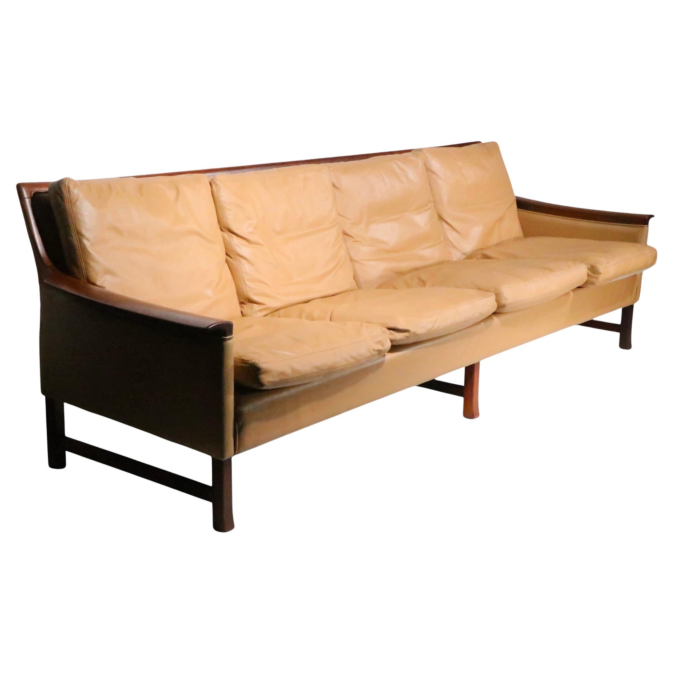 Scandinavian Mid Century Minerva Four Seat  Sofa by Torjorn  Afdal for Bruksbo For Sale