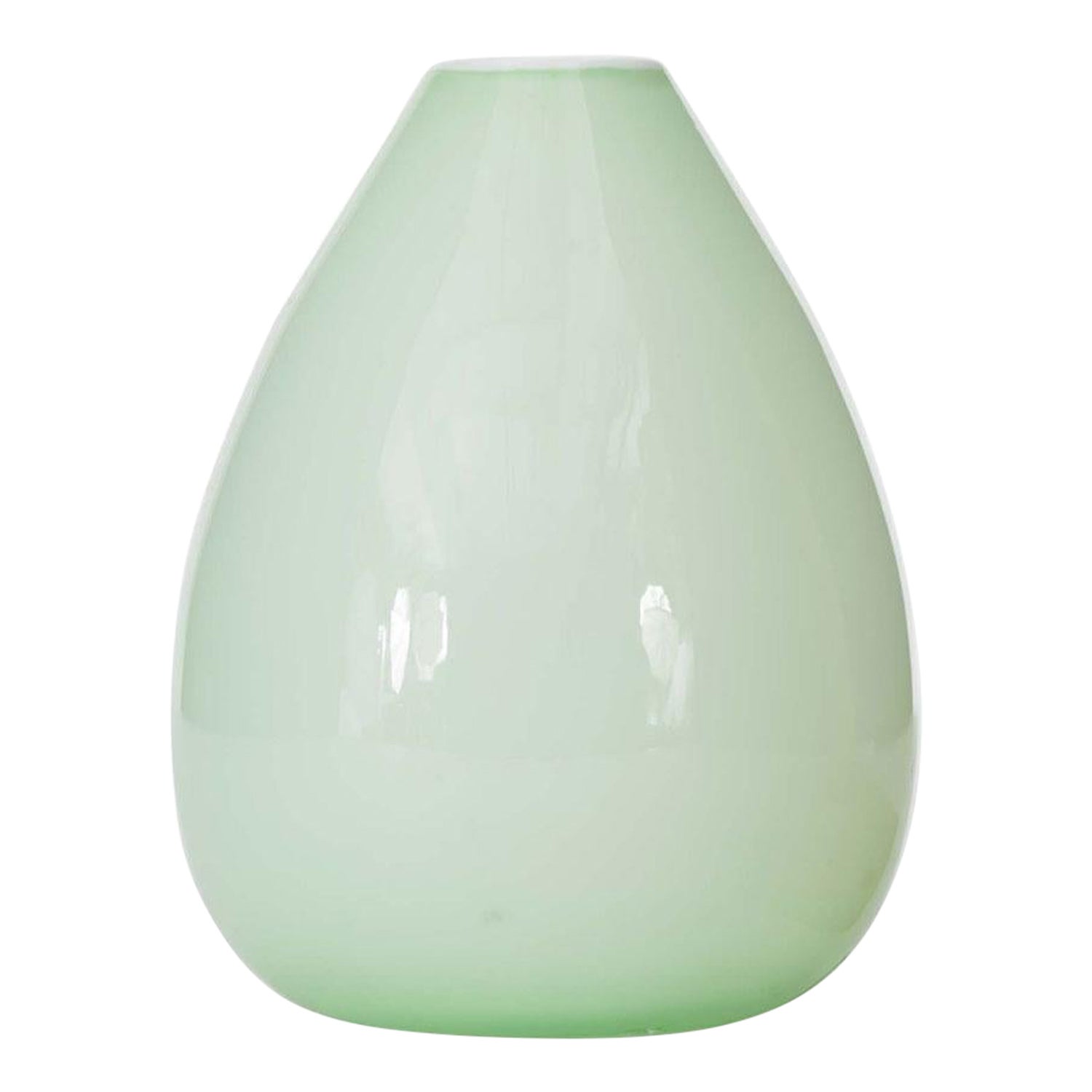 Scandinavian Mid-Century Mint Green Glass Bud Vase in vendita