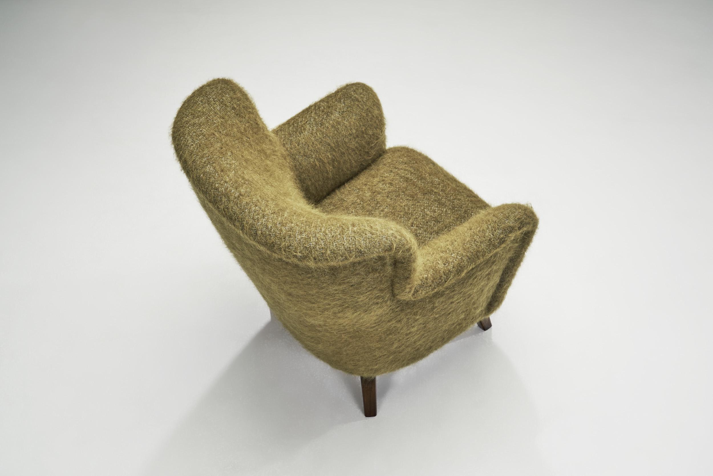 Scandinavian Mid-Century Modern Armchairs in Green Wool, Scandinavia 1950s 1