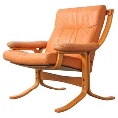 Scandinavian Mid-Century Modern Beech & Leather Easy Chair by Ekornes