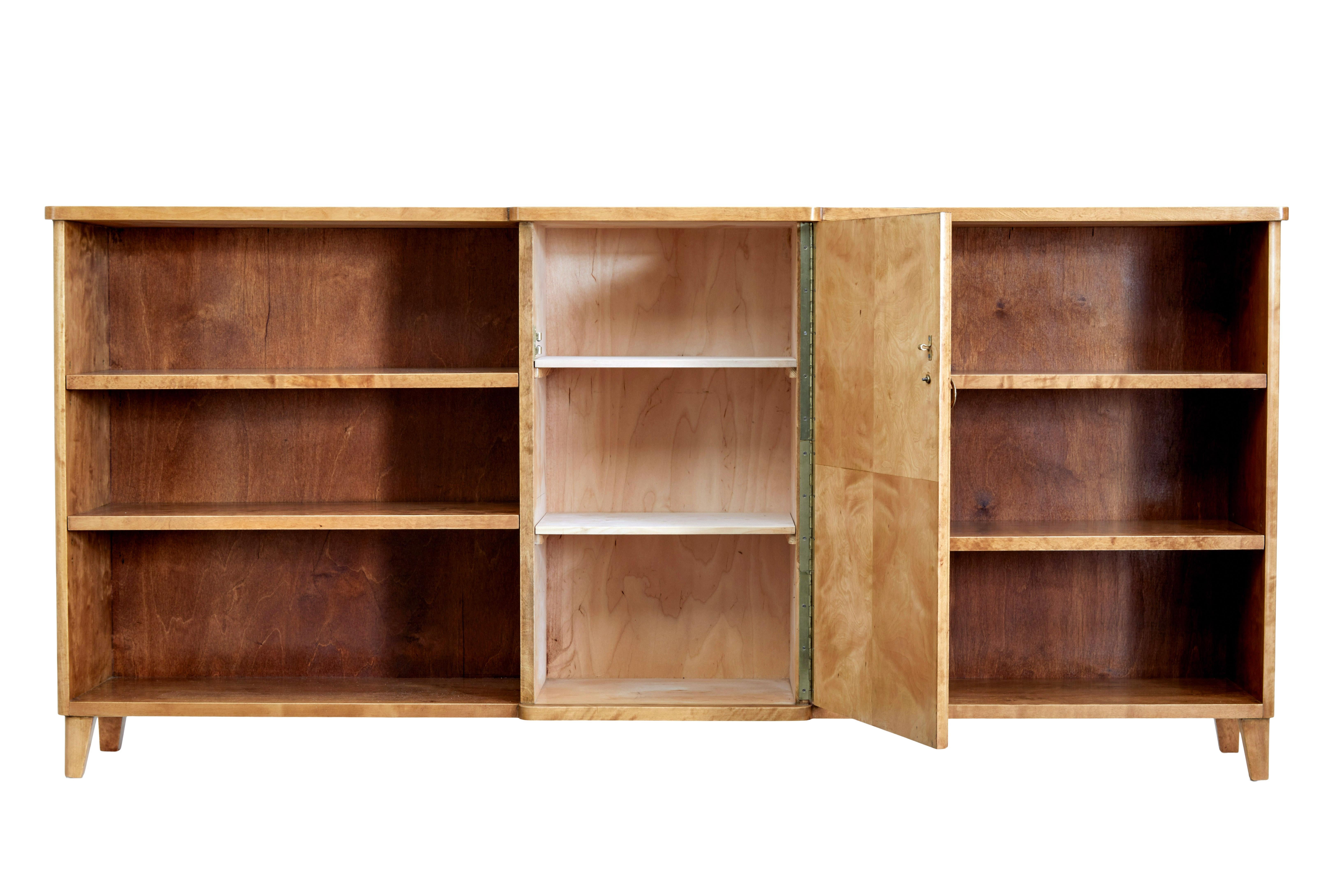 Mid-Century Modern Scandinavian mid century modern birch low bookcase