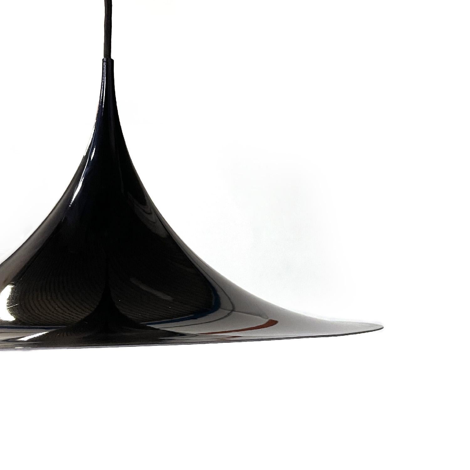Metal Scandinavian mid-century modern black chandelier Semi by Fog & Mørup, 1960 For Sale