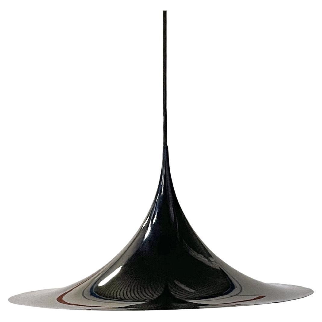 Scandinavian mid-century modern black chandelier Semi by Fog & Mørup, 1960