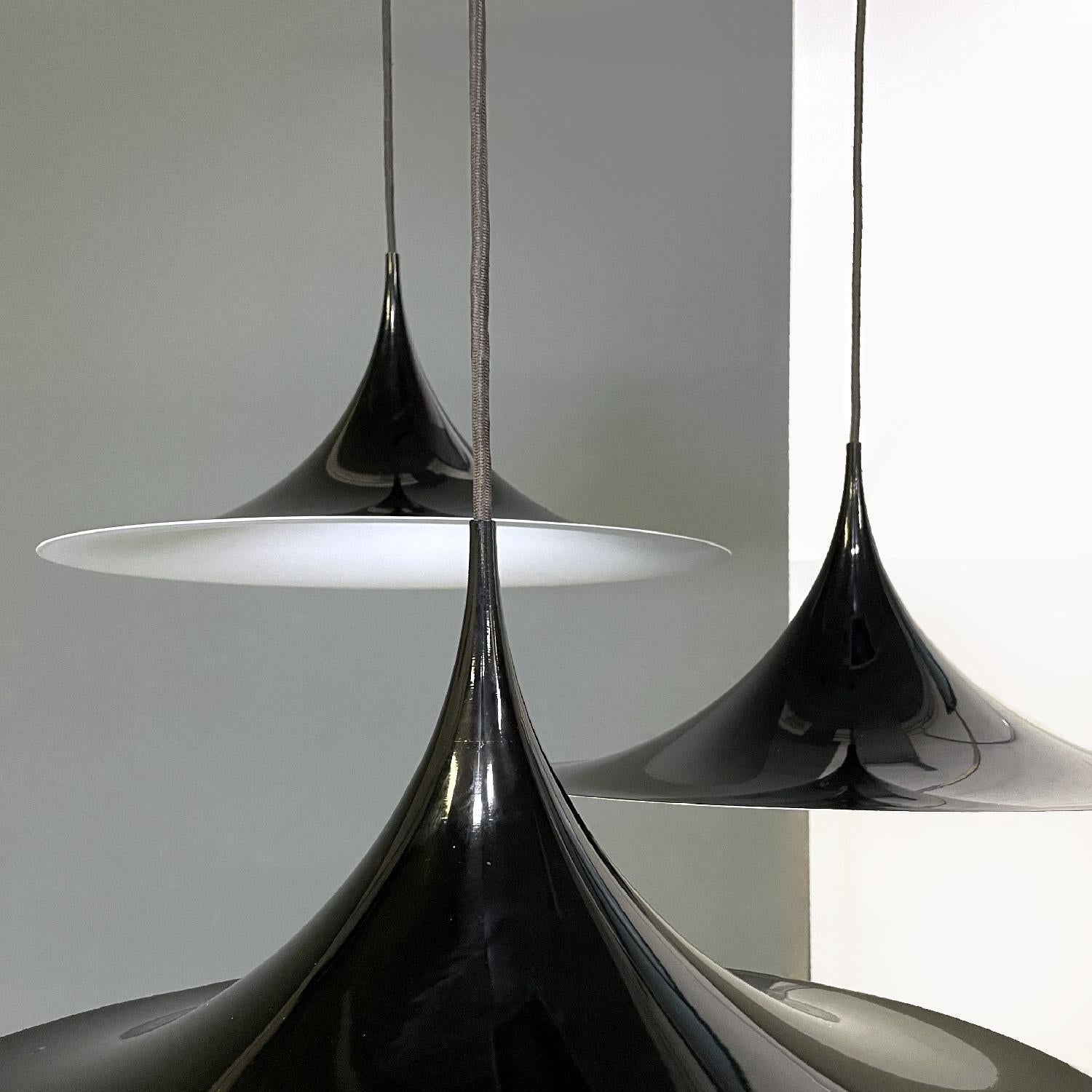 Mid-20th Century Scandinavian mid-century modern black chandeliers Semi by Fog & Mørup, 1960s For Sale
