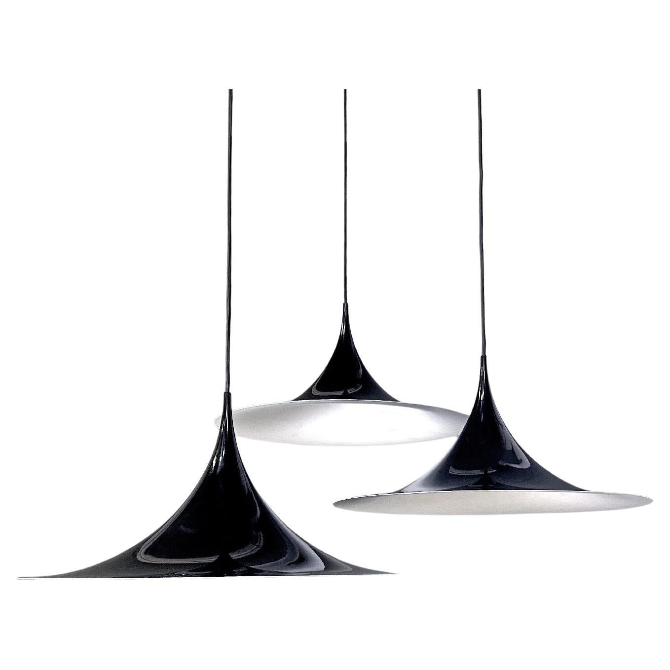 Scandinavian mid-century modern black chandeliers Semi by Fog & Mørup, 1960s For Sale