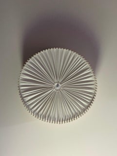 Scandinavian Mid-Century Modern Ceiling Light with Pleated Shade and Fringe