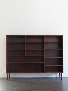 Scandinavian Mid-Century Modern Design Dark Wood Bookcase, Denmark, 1960s