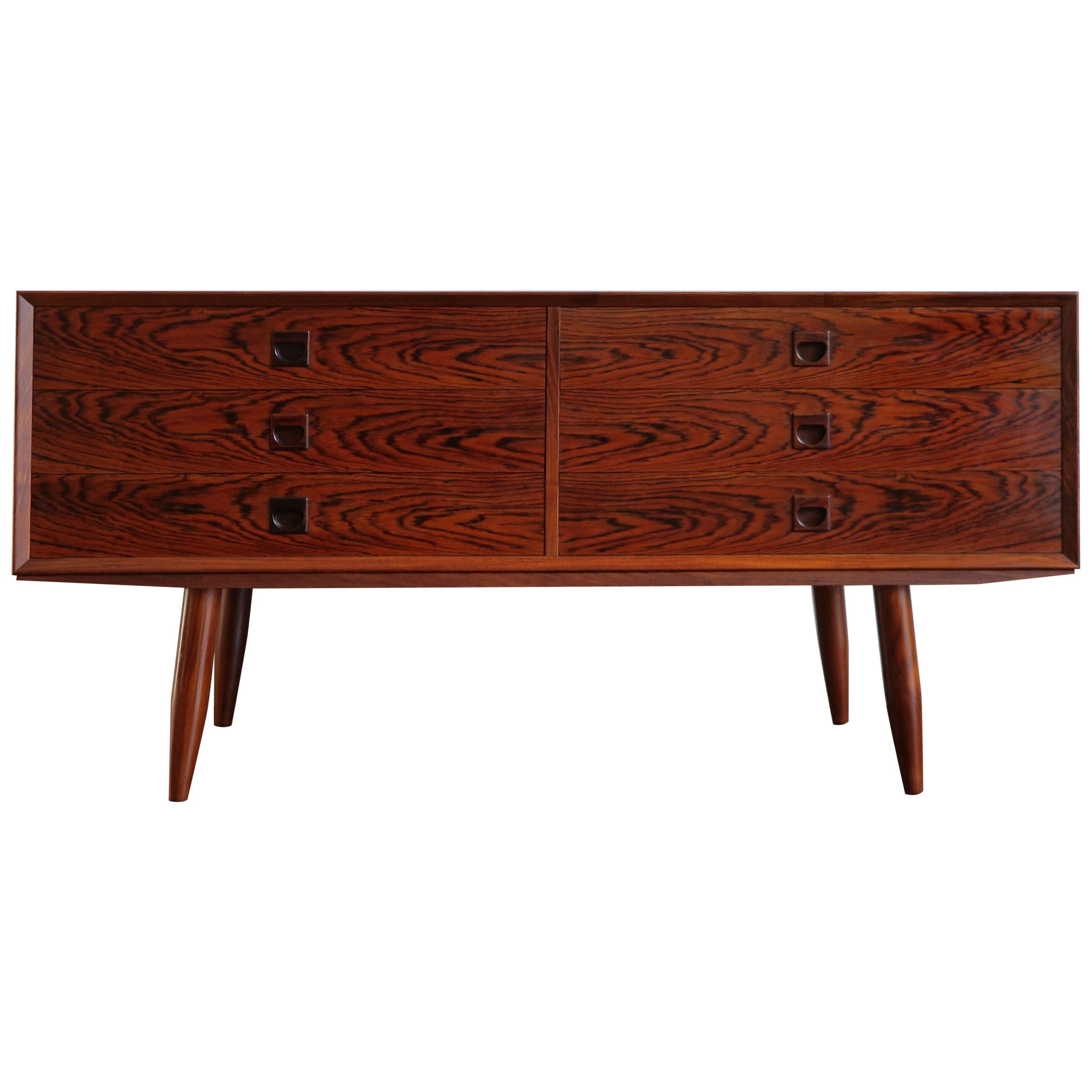 Scandinavian Mid-Century Modern Design Dark Wood Chest, 1950s