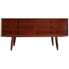 Scandinavian Mid-Century Modern Design Dark Wood Chest, 1950s