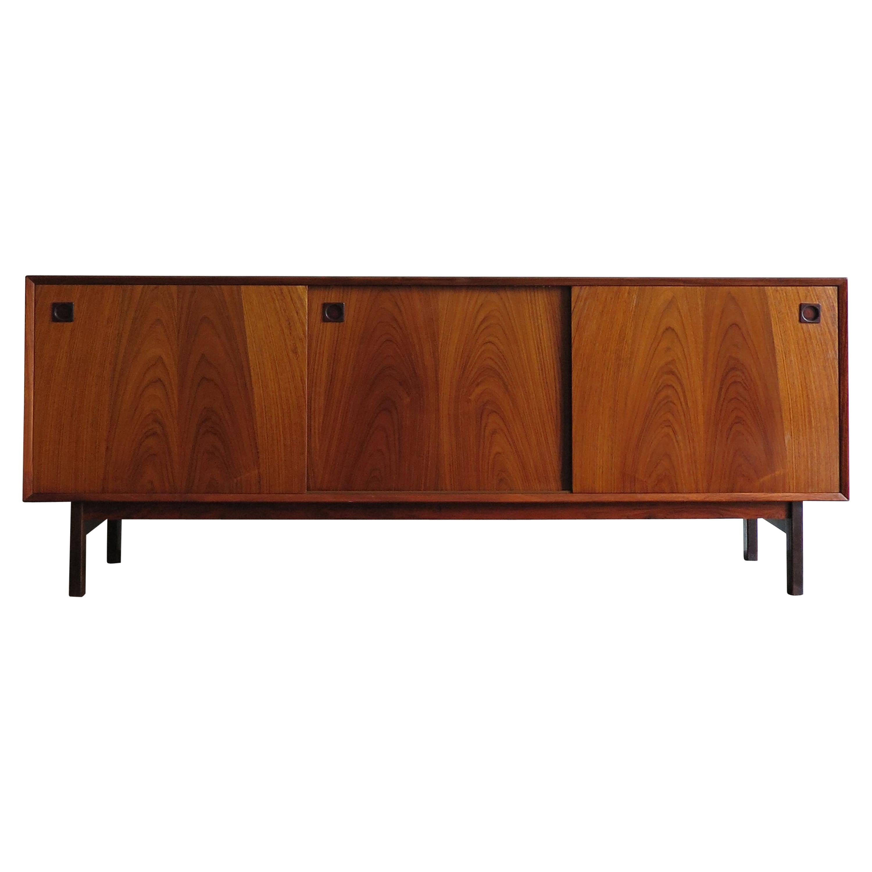 Scandinavian Mid-Century Modern Design Dark Wood Sideboard, 1950s
