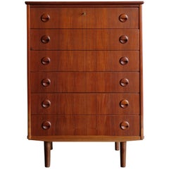 Scandinavian Mid-Century Modern Design Teak Chest of Drawers, 1950s