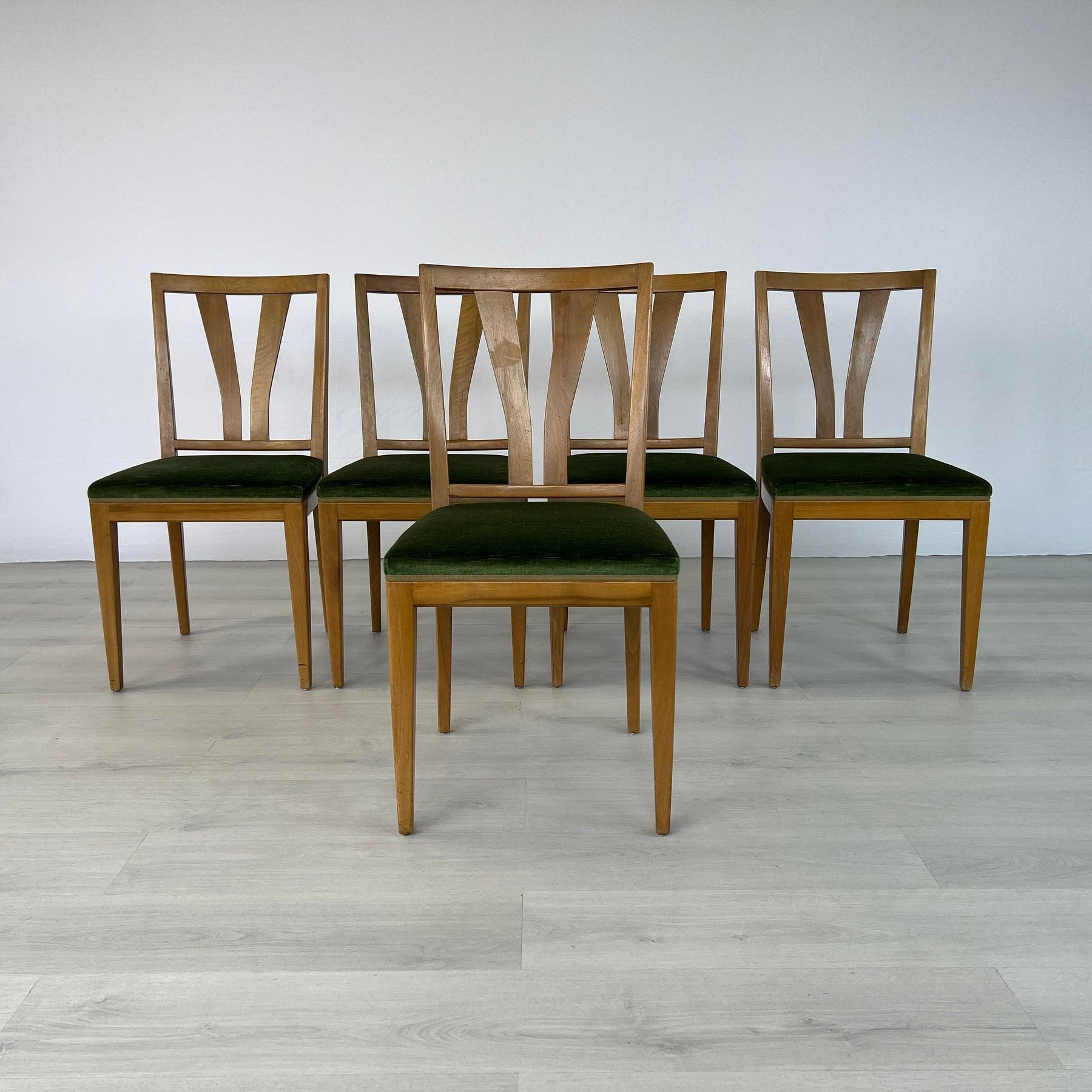 Danois Scandinavian Mid-Century Modern Dining Chairs – Set of 5 en vente
