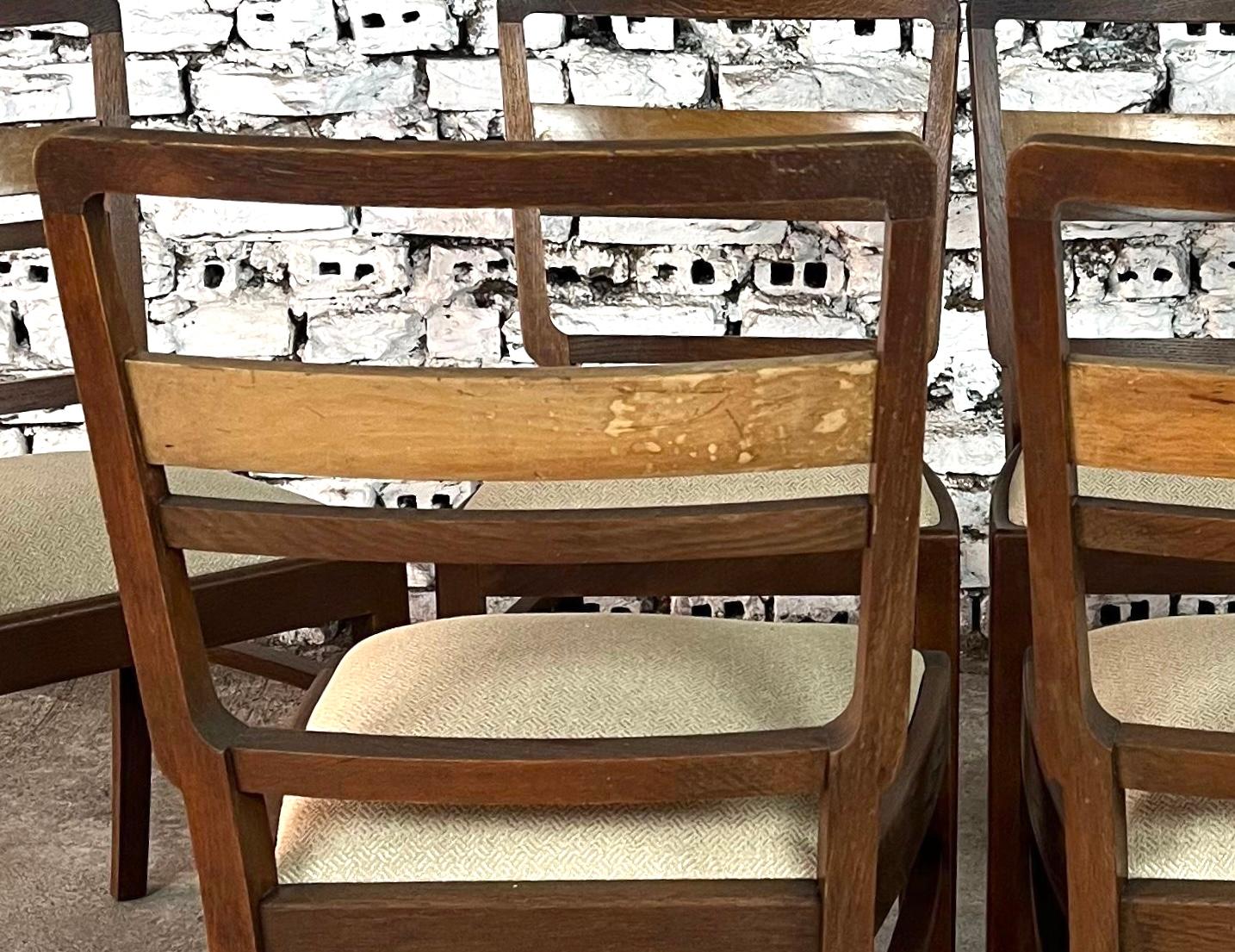 Scandinavian Mid-Century Modern Dining Chairs – Set of 6 Tela en venta