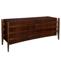 Scandinavian Mid-Century Modern Dresser in Bookmatched Walnut by William Hinn