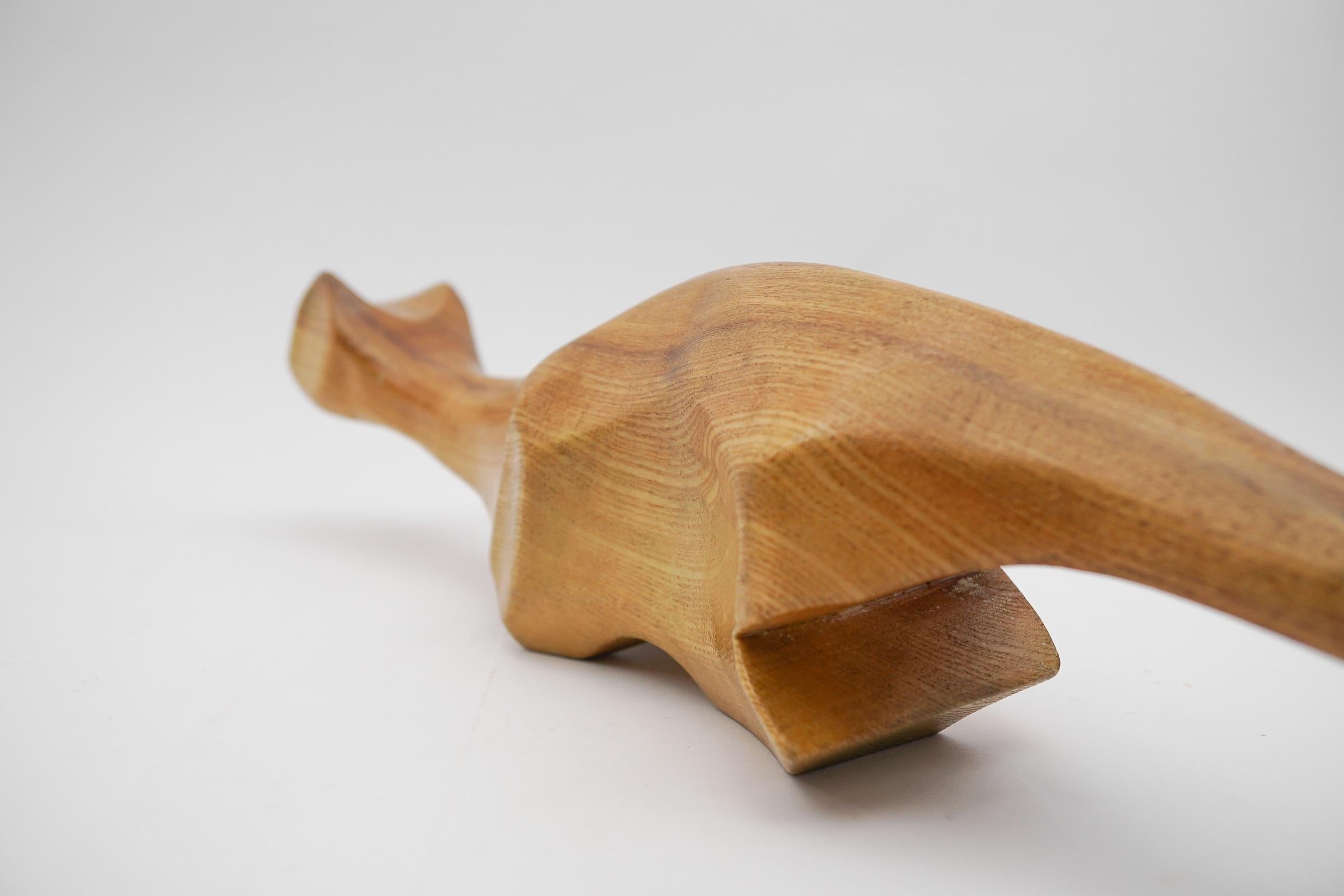 Scandinavian Mid-Century Modern Hand Carved Wood Marten, 1960s For Sale 7