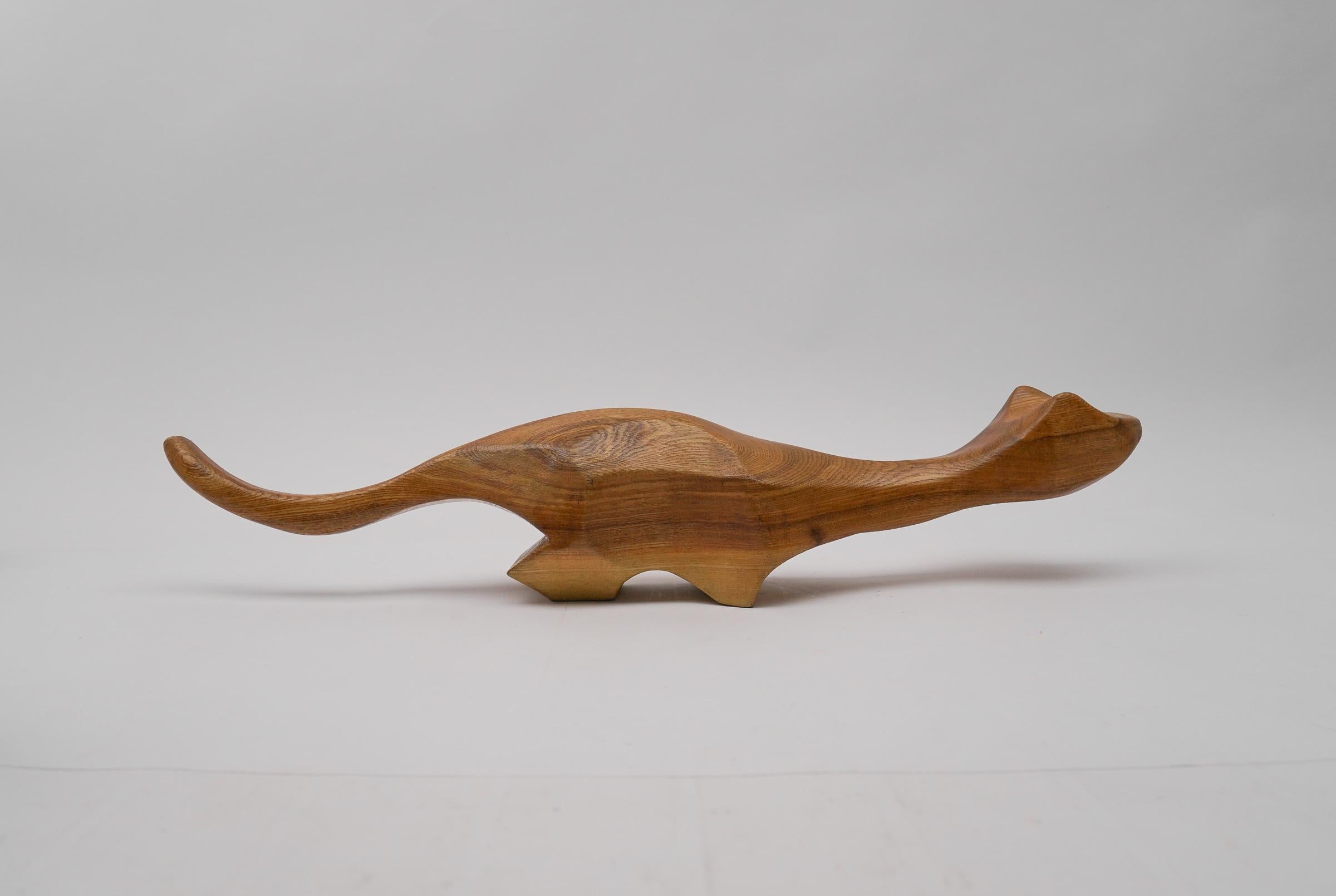 Scandinavian Mid-Century Modern Hand Carved Wood Marten, 1960s For Sale 9