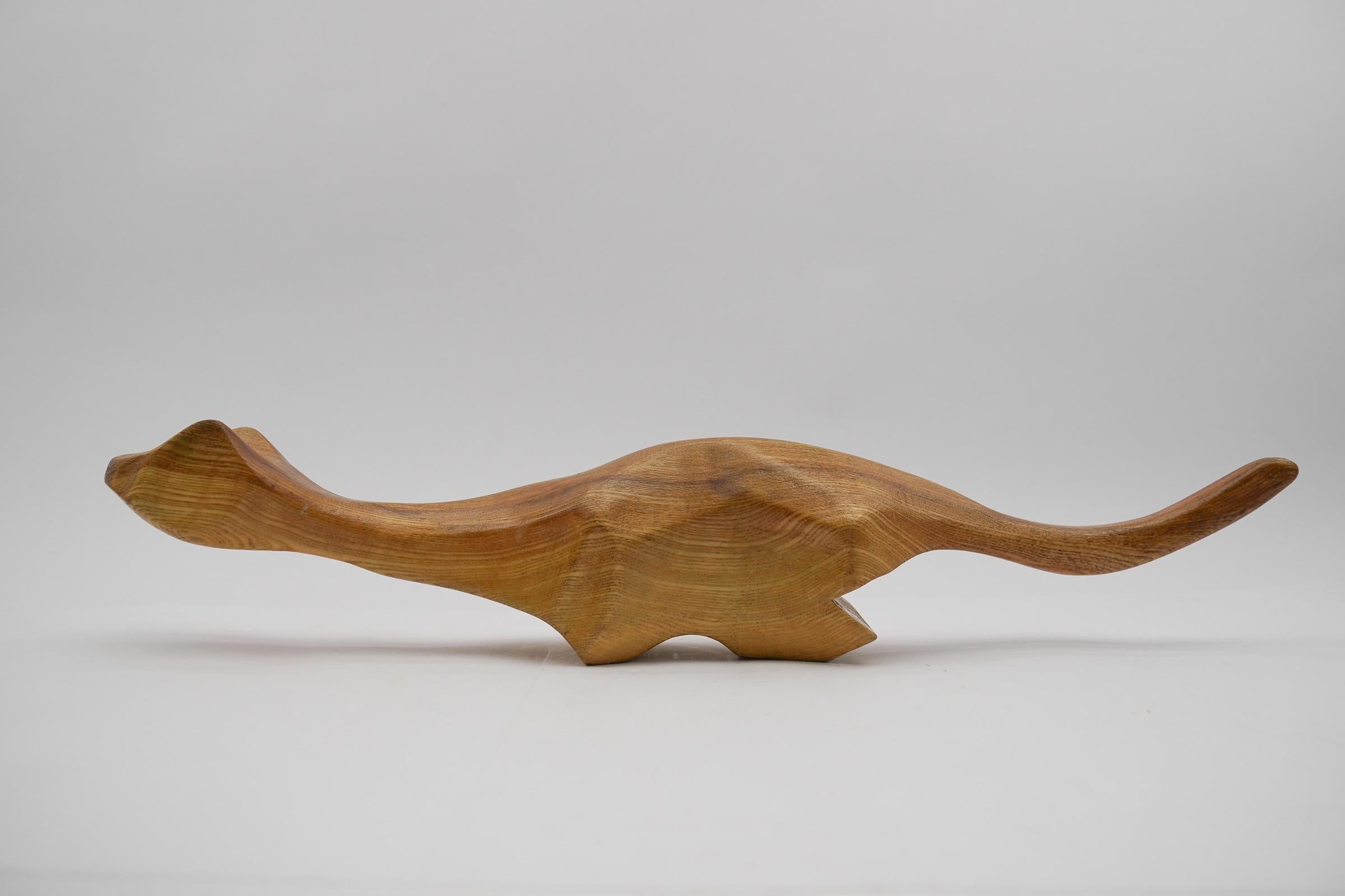 Scandinavian Mid-Century Modern Hand Carved Wood Marten, 1960s In Good Condition For Sale In Nürnberg, Bayern
